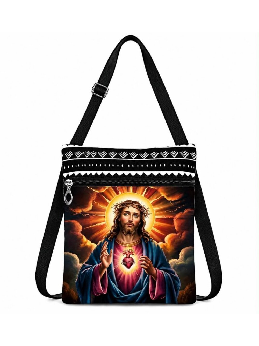Sacred Heart of Jesus Crossbody Phone Bag Faith-Inspired Travel Purse